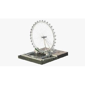Observation Ferris Wheel Rigged 3D model